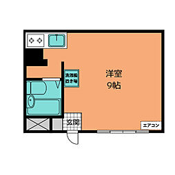 CasaII 1階ワンルームの間取り