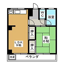 岩下ビル 1LDKの間取図画像