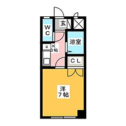 K'sFLATS 1Kの間取図画像