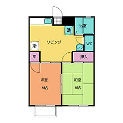 メゾンロイヤルエドワード 2DKの間取図画像
