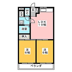 オーパス1 2LDKの間取図画像