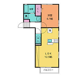 アルカディア 1LDKの間取図画像
