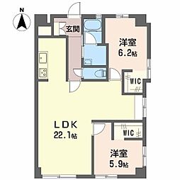 日の丸第一ビル 2LDKの間取図画像