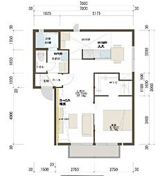 ラビアンローゼT,R,SA 1LDKの間取図画像