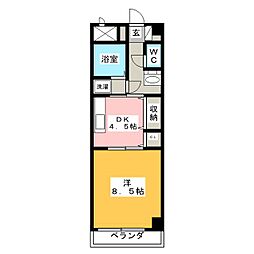 LePlace2000 1DKの間取図画像