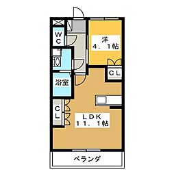 サニーヒルズ芥見 1LDKの間取図画像
