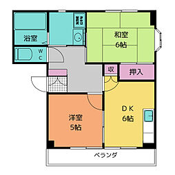 Dreamy八代2 2DKの間取図画像