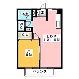 サンハイツ東本郷田原 1LDKの間取図画像