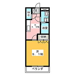 ボヤージュ・ハル 1Kの間取図画像