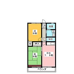 ハーモニー 2DKの間取図画像