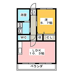 セゾンコートNP 1LDKの間取図画像