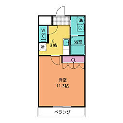 ボヤージュ・ハル 1Kの間取図画像