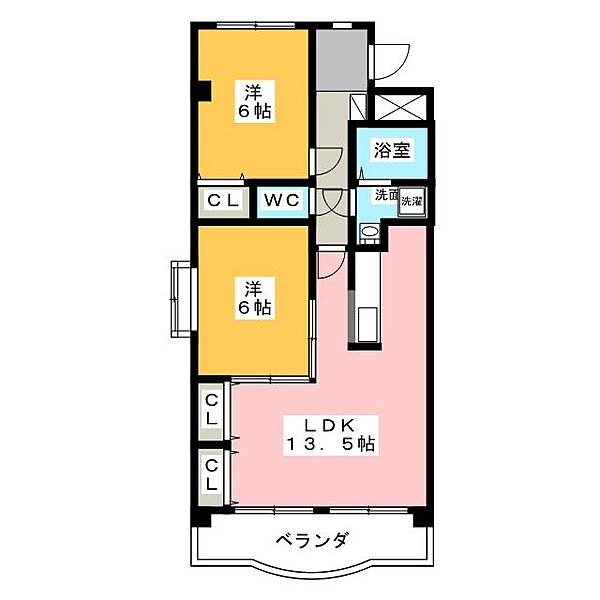 エスポワールII ｜三重県四日市市金場町(賃貸マンション2LDK・2階・57.64㎡)の写真 その2