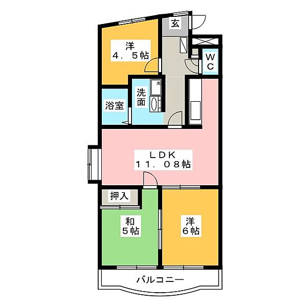 プリズム別名 ｜三重県四日市市別名５丁目(賃貸マンション3LDK・2階・65.46㎡)の写真 その2