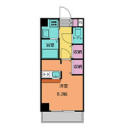 ステージ鵜の森 3階1Kの間取り