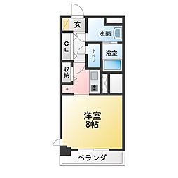 S-RESIDENCE四日市駅前couleur(クルール) ワンルームの間取図画像