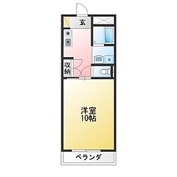ラフォーレ楠 1Kの間取図画像
