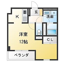 シュペール ワンルームの間取図画像