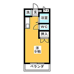 ルミエール塩浜1 ワンルームの間取図画像
