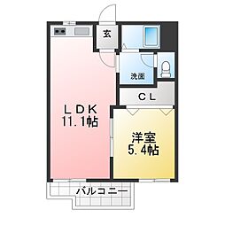 ハミングバード 2DKの間取図画像