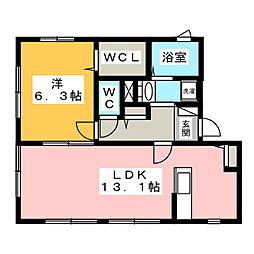 エスペランサときわ 1LDKの間取図画像