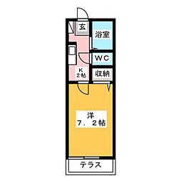 フォーティーエイト 1Kの間取図画像