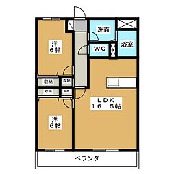 VERGER 2LDKの間取図画像