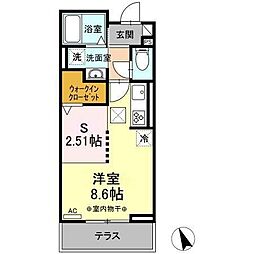 エスペランサS8 ワンルームの間取図画像