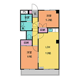 コーポ三瀧 2LDKの間取図画像