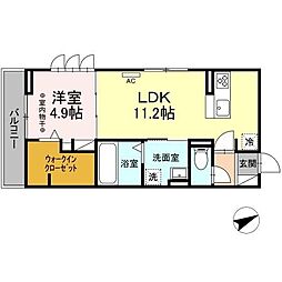 グランドネーフルときわII 1LDKの間取図画像