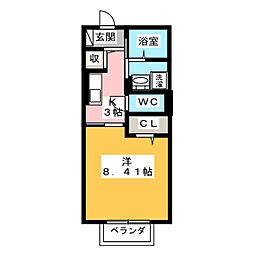 D-ROOMYH 1Kの間取図画像