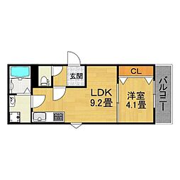 LE COCON 四日市X 1LDKの間取図画像