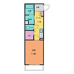 レイオンベール 1Kの間取図画像