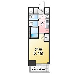 プレリス四日市ティエルナ 1Kの間取図画像
