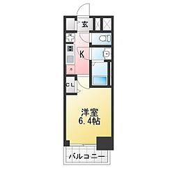 プレリス四日市ティエルナ 1Kの間取図画像