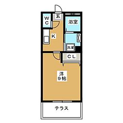 アーバングランツ三重 1Kの間取図画像