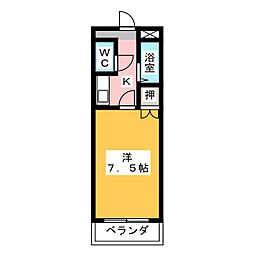 ヴィーブルハウスVIVRE 1Kの間取図画像