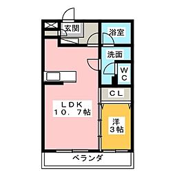 マンションマルカサウス 1LDKの間取図画像