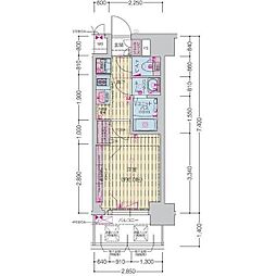 プレサンス ジェネ 四日市中央通り 1Kの間取図画像