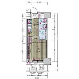 プレサンス ジェネ 四日市中央通り 1Kの間取図画像