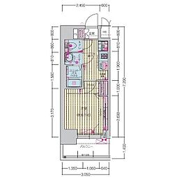 プレサンス ジェネ 四日市中央通り 1Kの間取図画像