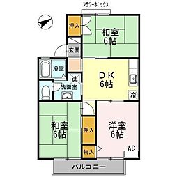 ジョリメゾンセジュールA 3DKの間取図画像