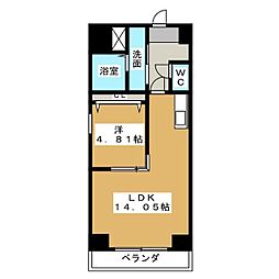 S-FORT四日市zeal 1LDKの間取図画像