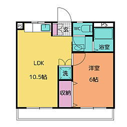 ドエル城東 1LDKの間取図画像