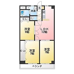 ルールマラン 3LDKの間取図画像