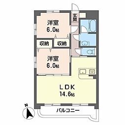 ボア・ソルテ 2LDKの間取図画像