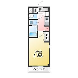 ALBi1 1Kの間取図画像