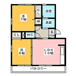 ウィルモアグッドラック5 2LDKの間取図画像