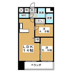willDo四日市鵜の森 2LDKの間取図画像