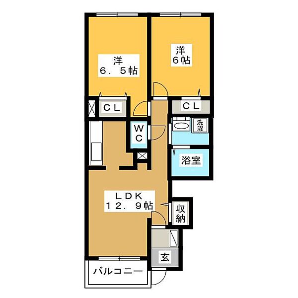 スター　ベル ｜三重県三重郡川越町大字豊田(賃貸アパート2LDK・1階・55.17㎡)の写真 その2